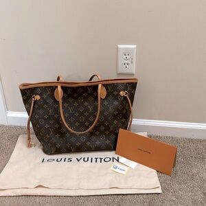 Louis Vuitton Neverfull MM Tote Bag Authentic M41178 Pink Inside